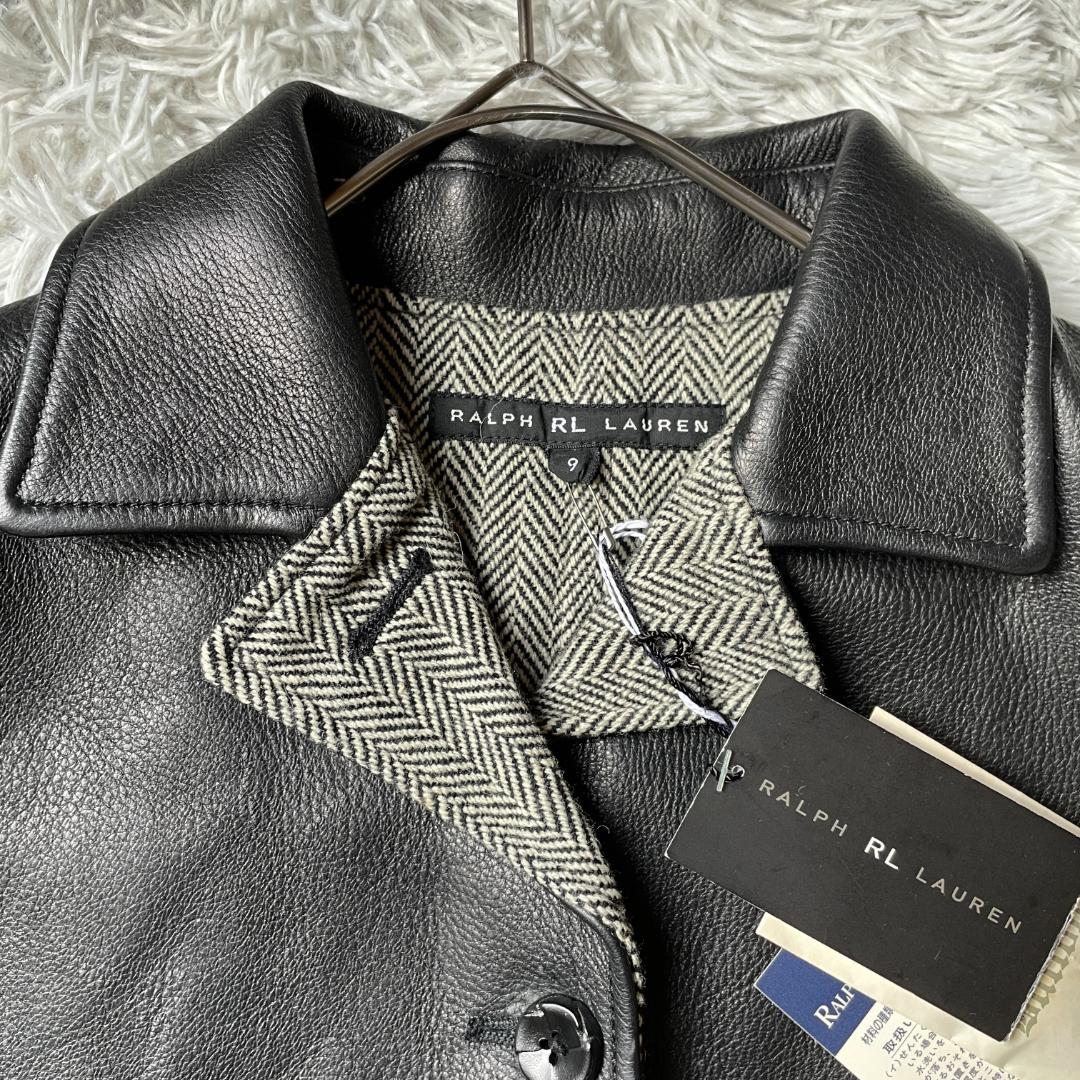 専用未使用タグ付き ラルフローレン 本革 レザージャケット ヘリンボーン裏地 9