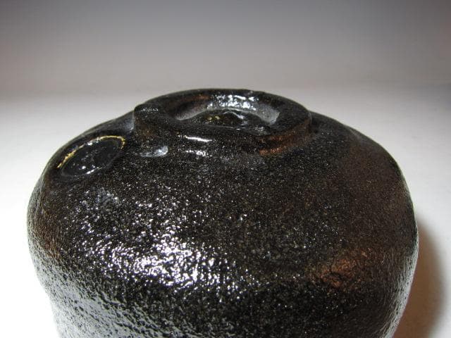 楽吉左衛門 十四代 覚入 黒「涼風」共箱 即中斎花押 k561