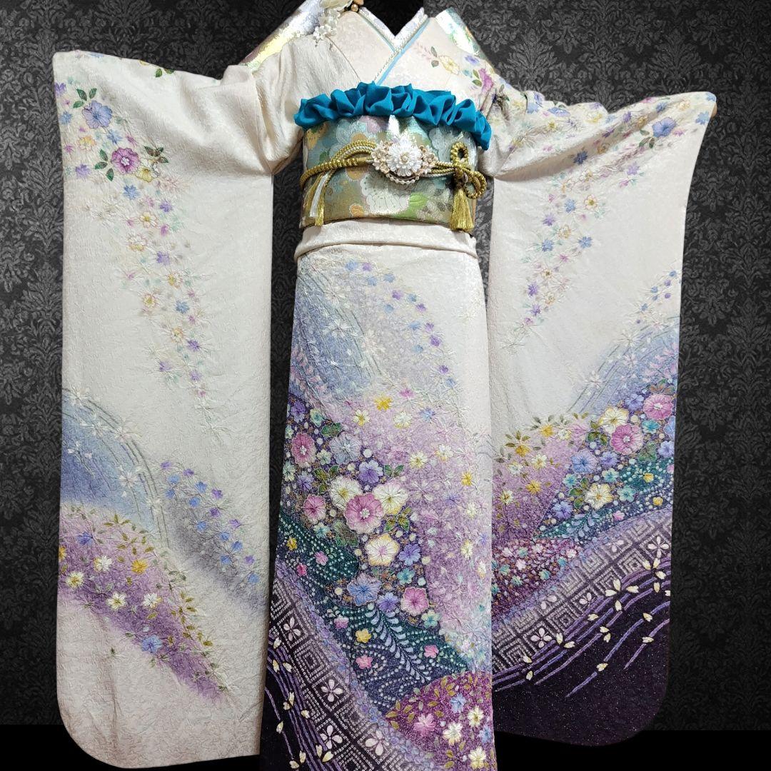 お直し無料☆振袖フルセット(8点)・成人式・辻ヶ花・辻が花・落款入り・作家物