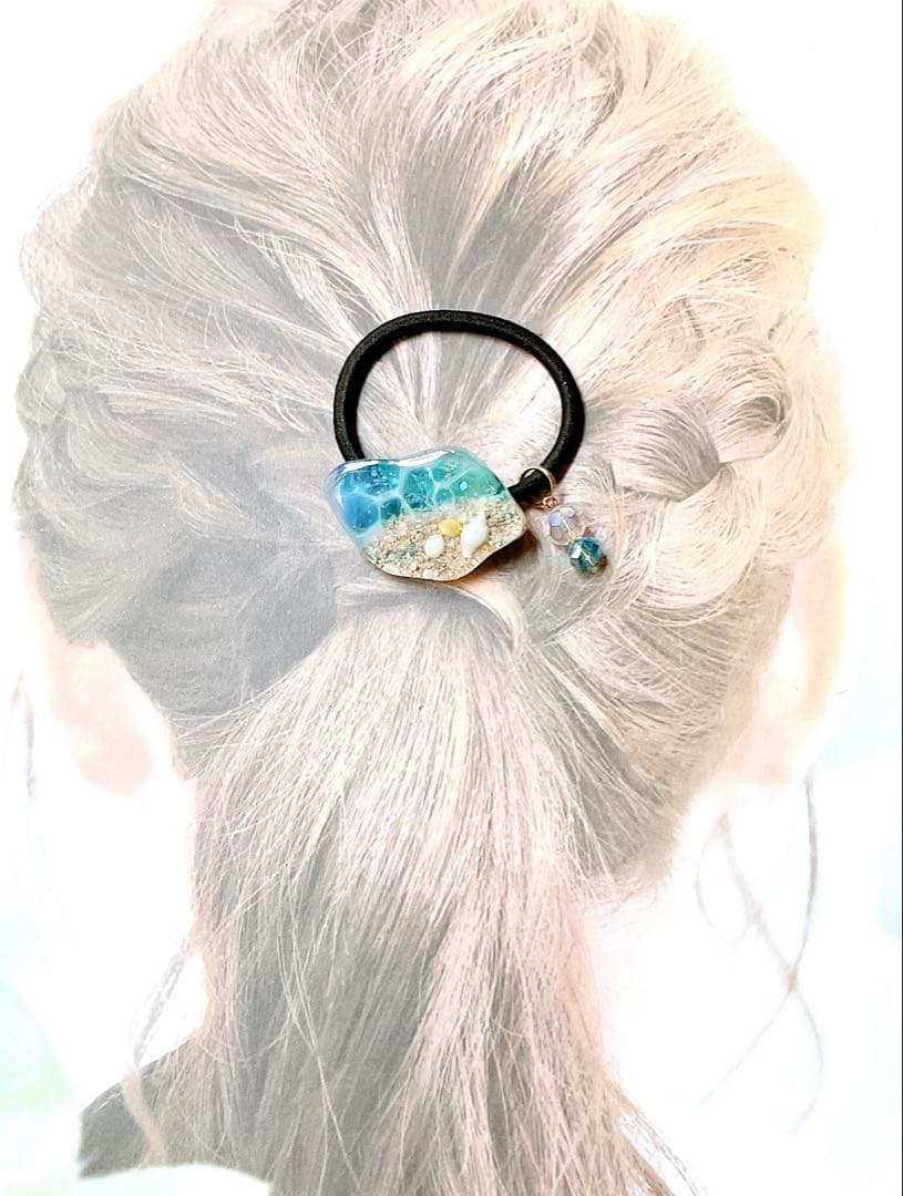 【Aー604】レジン ヘアゴム 海シリーズ