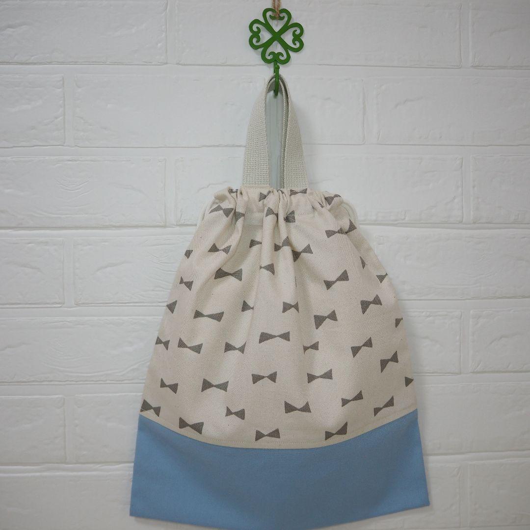 受注制作　入園入学6点セット　りぼん　水色