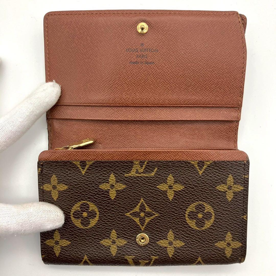 正規品 ルイヴィトン 二つ折り財布 トレゾール モノグラム L字ファスナー