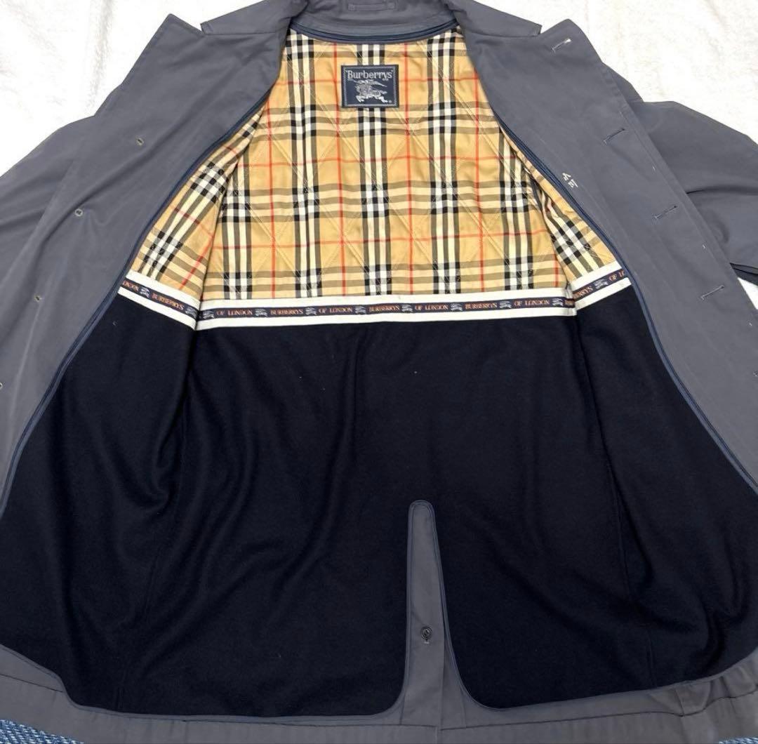 Burberry ステンカラーコート ライナー付 ノバチェック グレー　アウター
