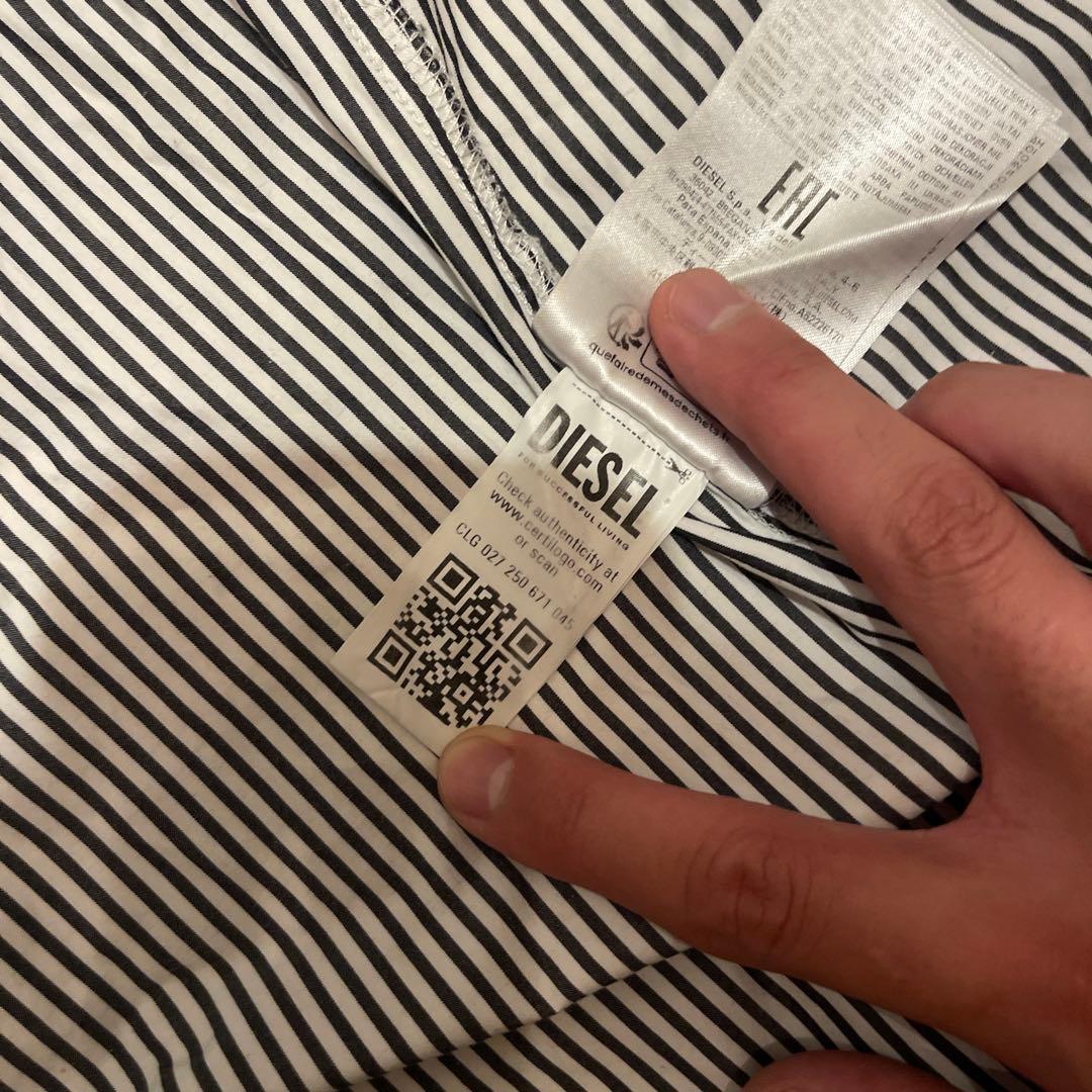 コムドットやまと着用　DIESEL オーバーストライプシャツ
