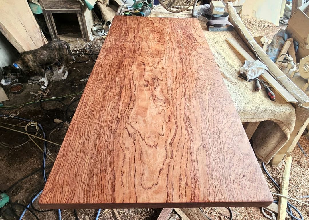 最終価格　ブビンガ　一枚板　ダイニング　テーブル　最上杢　特大　リビング