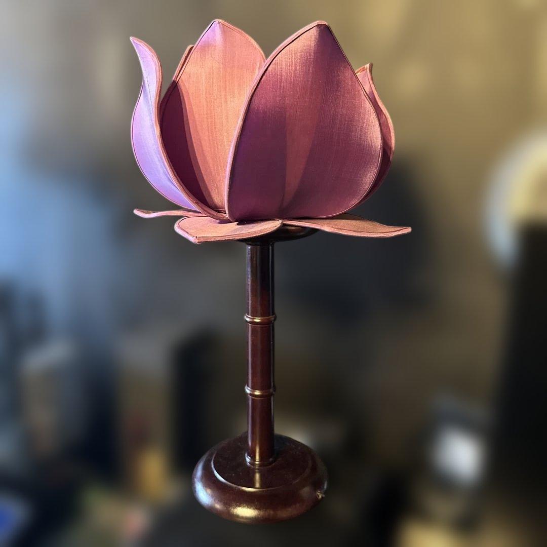 蓮の花デザイン フロアスタンド　白紫　2台セット