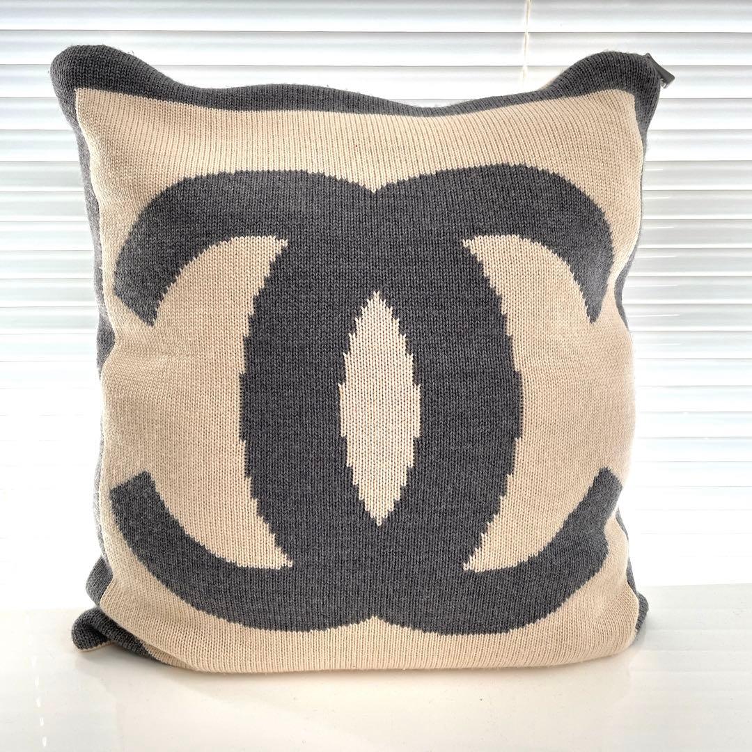 シャネル ダブルフェイスクッションカバー カシミヤ混 CHANEL