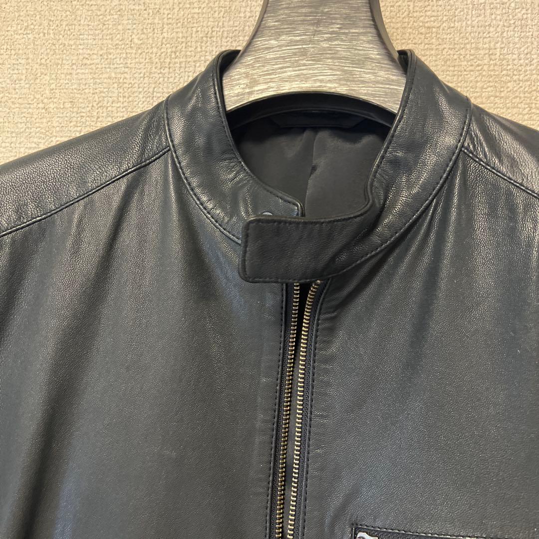 JOSEPH ゴートレザー　シングルライダース　ダークネイビー