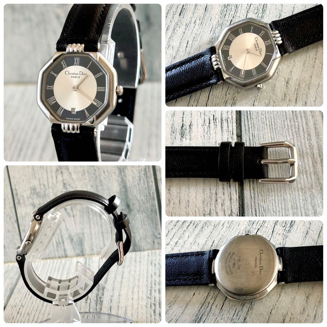 【電池交換済.】Christian Dior ディオール 腕時計 オクタゴン 革