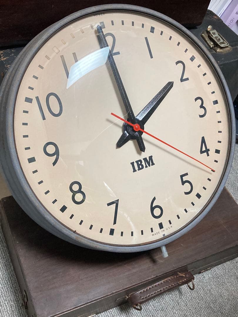 IBM 掛時計 直径約30cm・厚め
