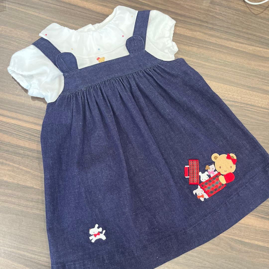 familiar ファミリア3点セットジャンパースカート　ブラウス パンツ 80