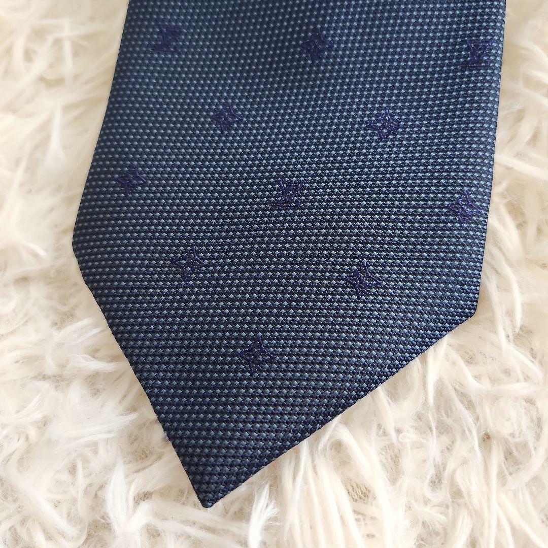 【美品】LouisVuitton ルイヴィトン ネイビー ネクタイ モノグラム