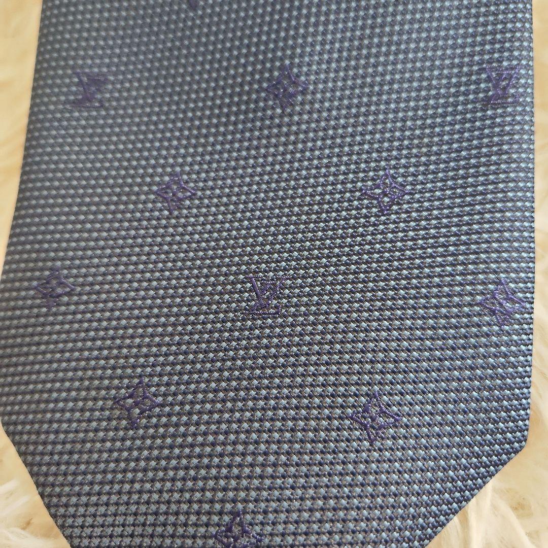 【美品】LouisVuitton ルイヴィトン ネイビー ネクタイ モノグラム