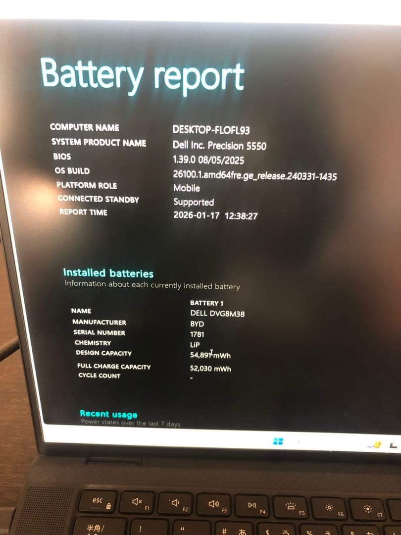 Windowsノート本体 DELLPrecision 5550 Core i7-10850H 2.7GHz