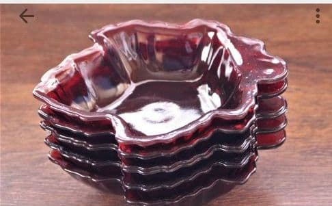 極極美品！ アンカーホッキング メープルディッシュ　ロイヤルルビー