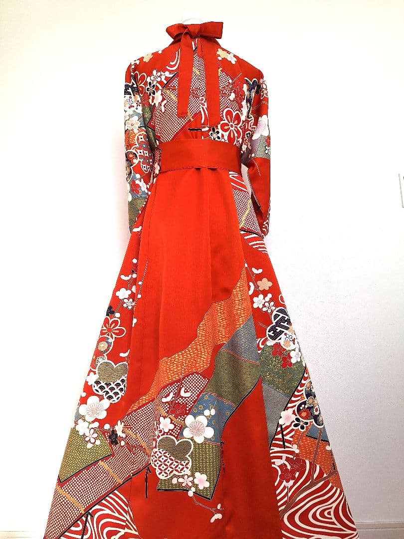 着物リメイクワンピース3666