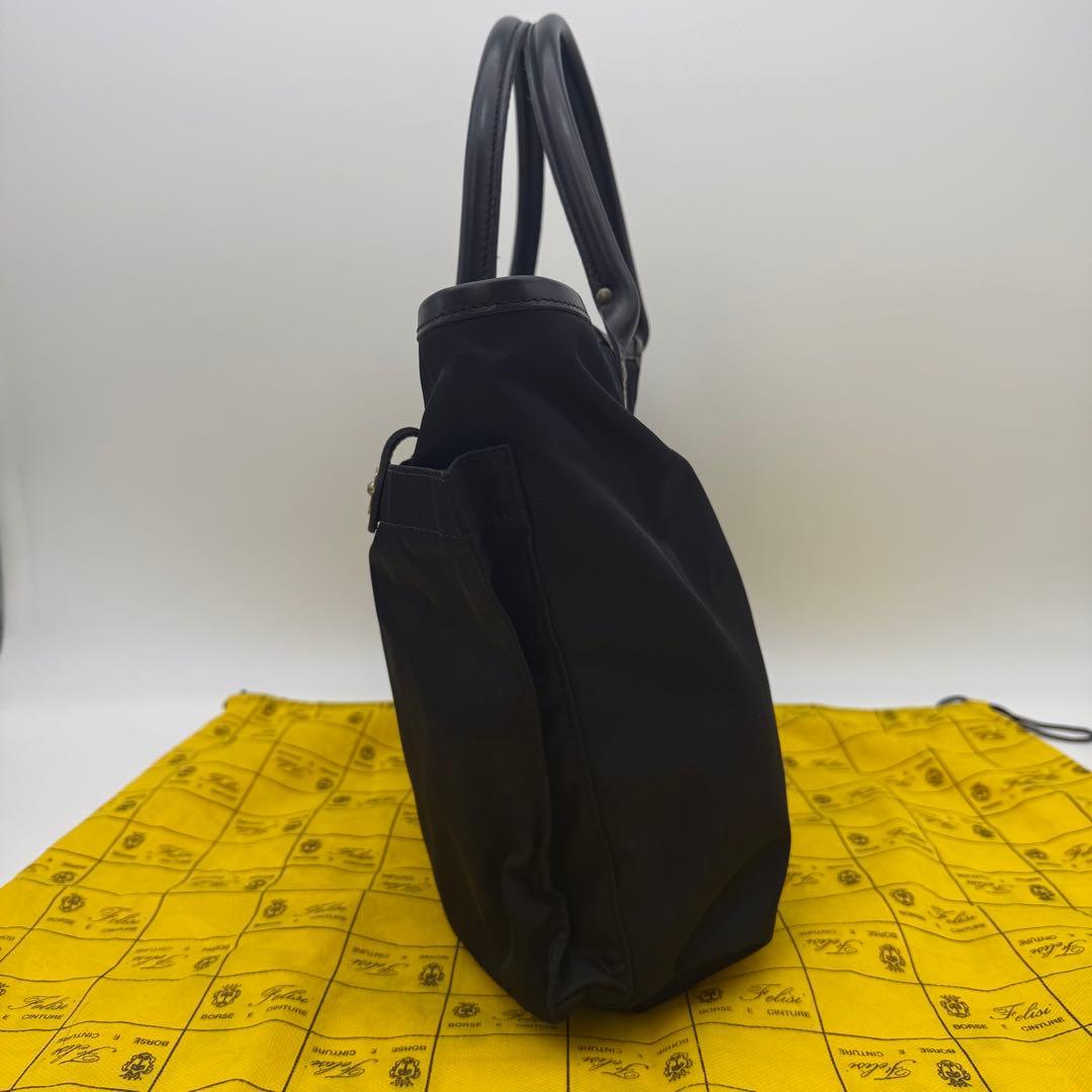 【現行 極美品】フェリージ 9236/DS ナイロン レザー トートバッグ 黒