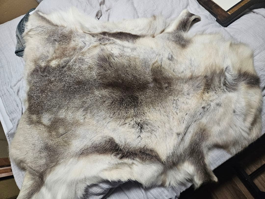 ​極美品 トナカイ 毛皮 フィンランド産 ラグ 大判・臭いなし