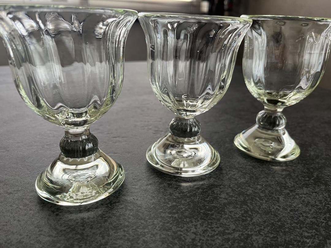 R*A様 吹きグラス 玉足ゴブレット 3客 舩木倭帆氏