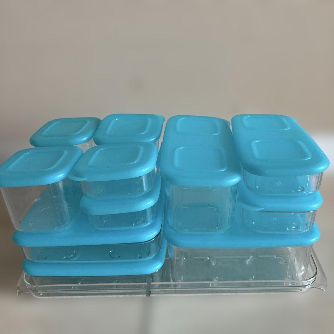 タッパーウェア　新品 クリアメイト12個トレイ付き 水もれ防止構造