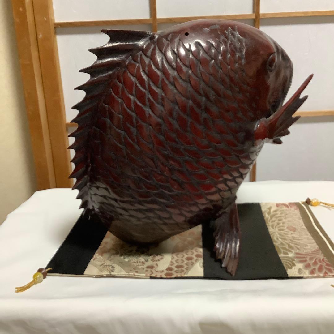 大ぶり‼️#鋳物　#鯛　置物　#縁起物 #金運　#運気