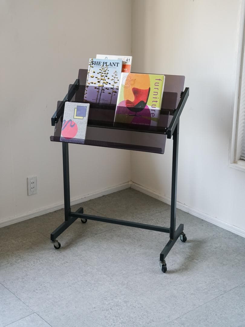 70-80's KOKUYO アクリル マガジンラック スタンド レトロモダン