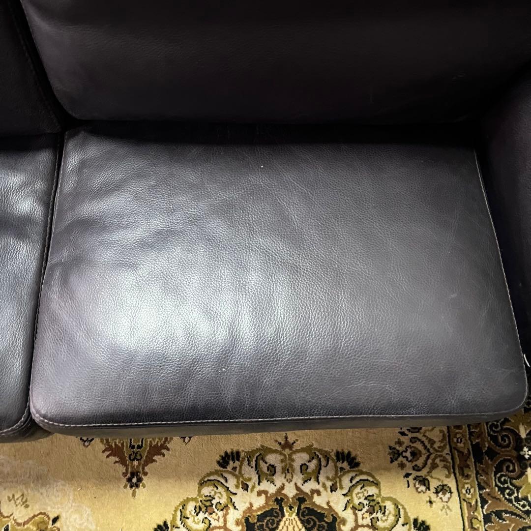 ꧁クラシック家具꧂クッション付2人掛けレザーソファ アーム 合成皮革 リビング