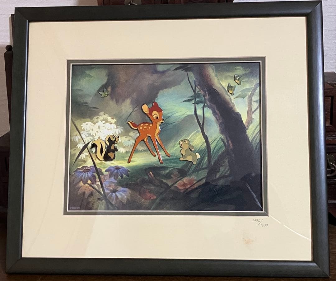 レア　限定品　ディズニー バンビ ピンバッジ　額装　ピンアート　アートフレーム