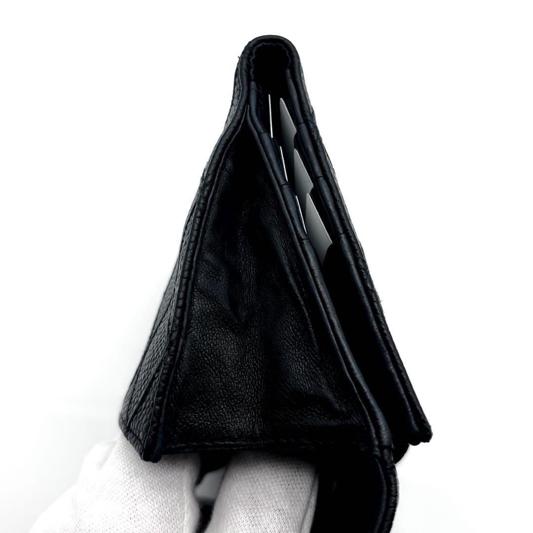 【極美品✨】シャネル 財布 ビコローレ キャビア Wホック 二つ折