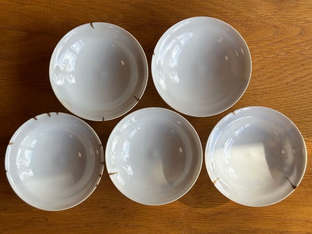 【超珍品】透ける薄さ！古伊万里　卵殻手　染付山水人物紋　蓋物　5客セット有田焼