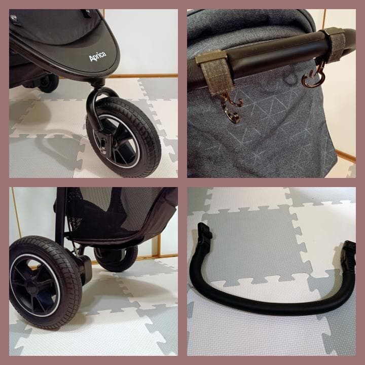 【美品✨】アップリカ ベビーカー スムーヴプレミアムAC 空気入れ不要♪⭐︎