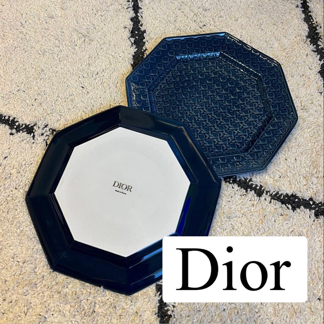 Dior ネイビー 八角形皿 2枚セット 新品未使用 箱付