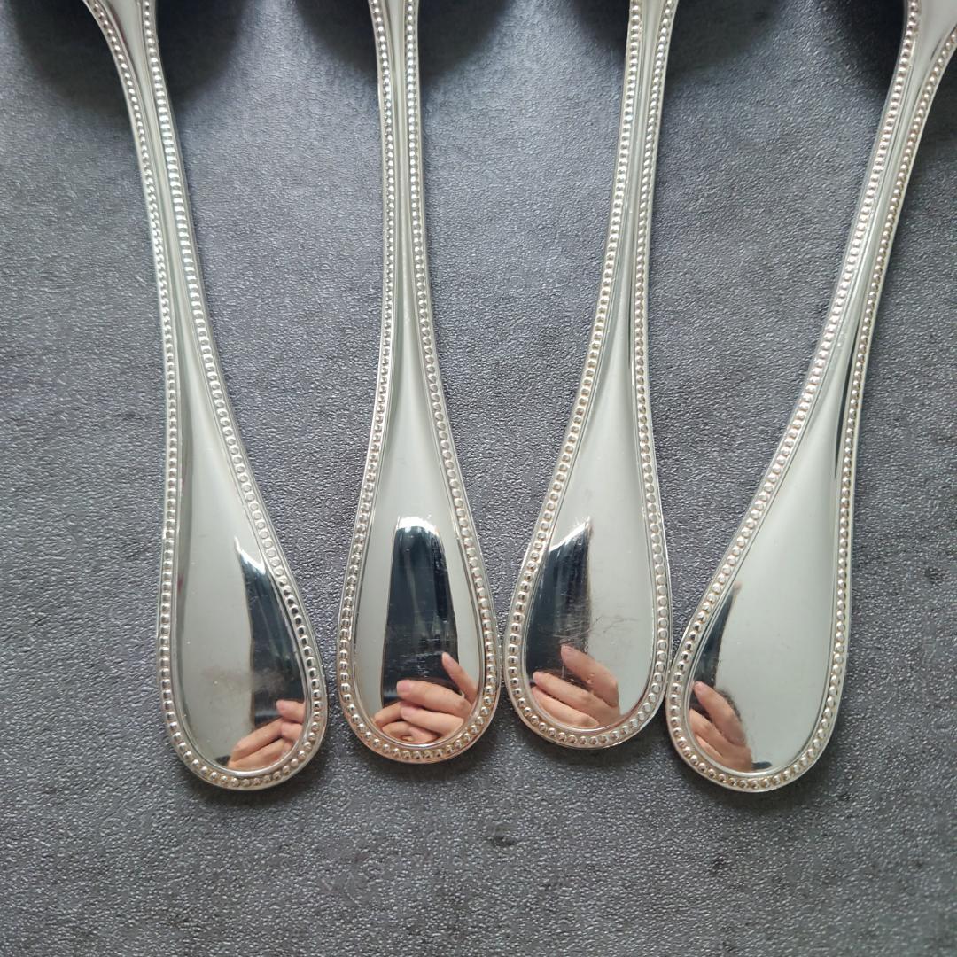 希少 美品 クリストフル パール コンソメスプーン 4点