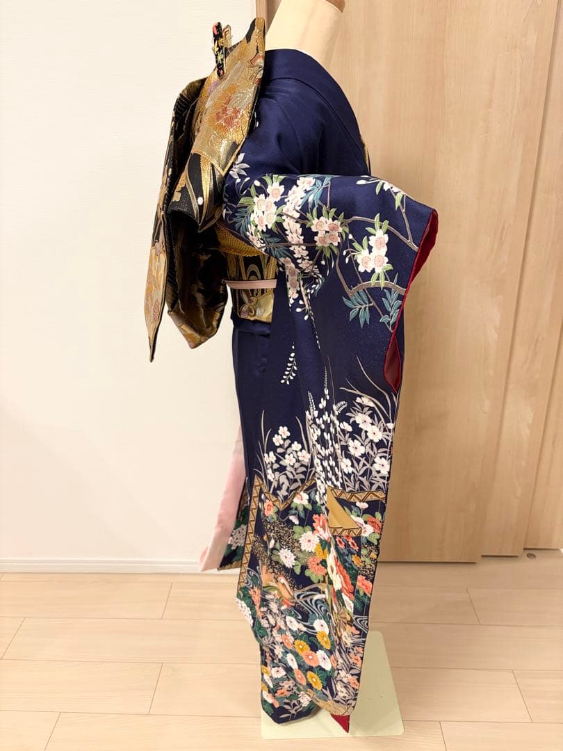振袖フルセット 紺青 四季花 sMH2512135
