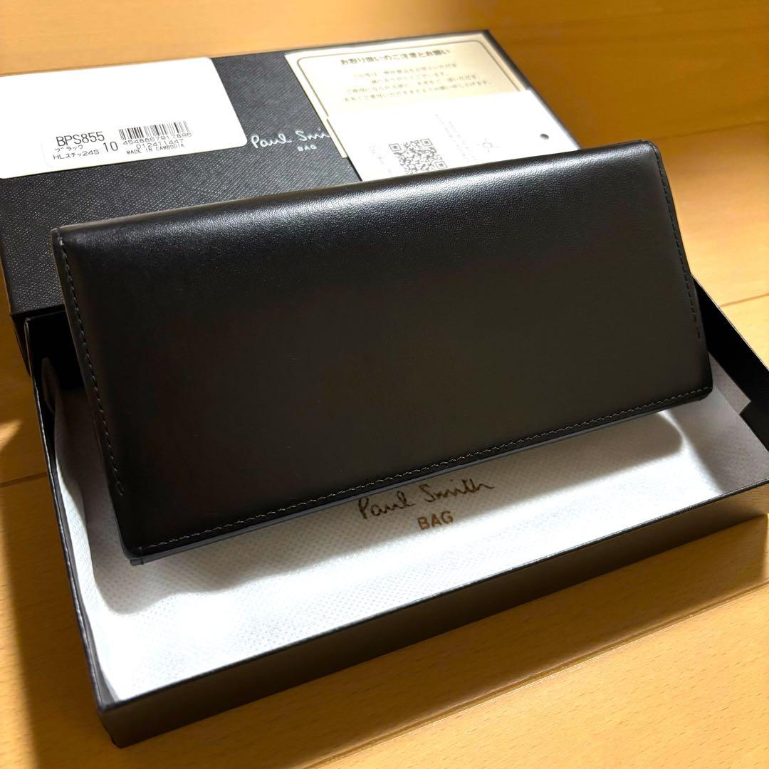 Paul Smith 現行品　長財布　黒　美品　ハイライトステッチ　ブラック