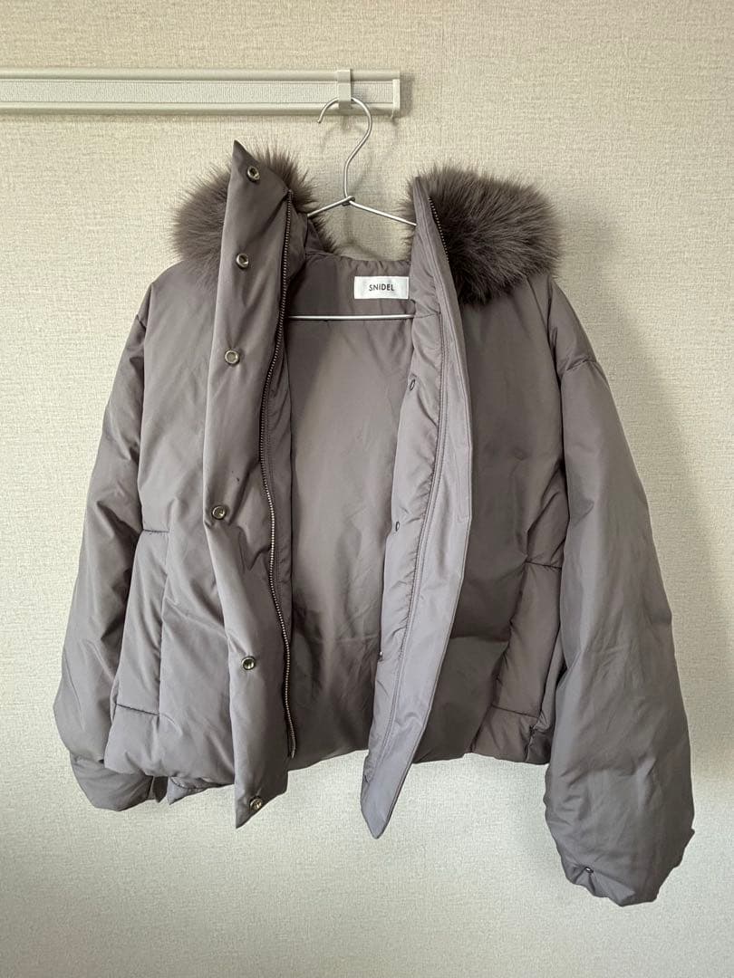 snidel 西川フードファーショートダウン　グレー