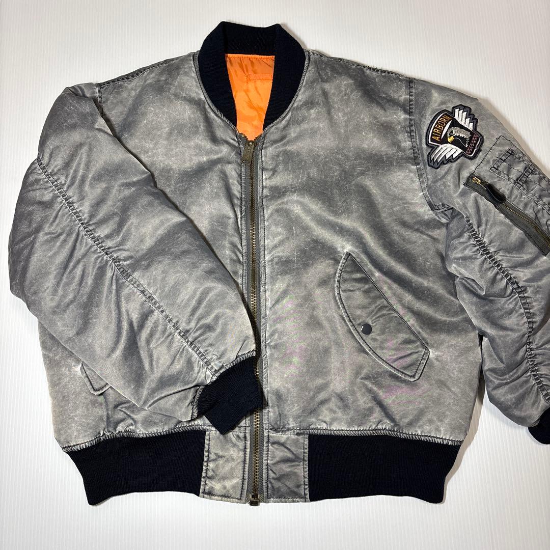 グレー MA-1 フライトジャケット 短丈