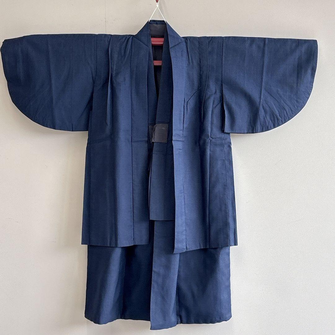 七五三　5歳　男の子　袴セット　紺　鷹　古典柄はかま袴丈54　中古品　61212