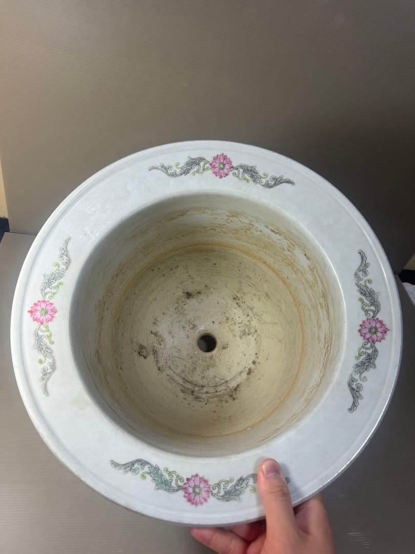 2609 中国骨董　花鳥文　鉢　植木鉢　時代物