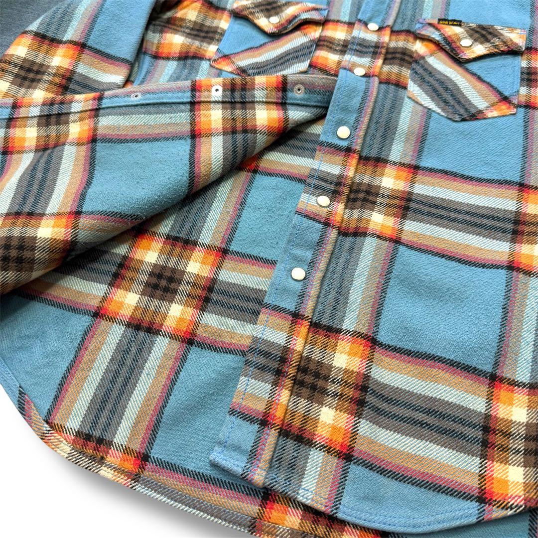 美品 IRON HEART ヘビーウェイト フランネルシャツ 長袖 シャツXS