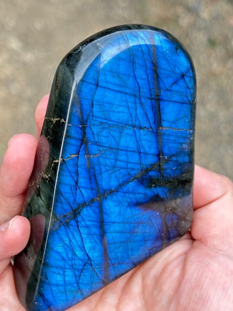 ラブラドライト　強シラー　パワーがすごい　シラーが綺麗　ラブラド　青　両面