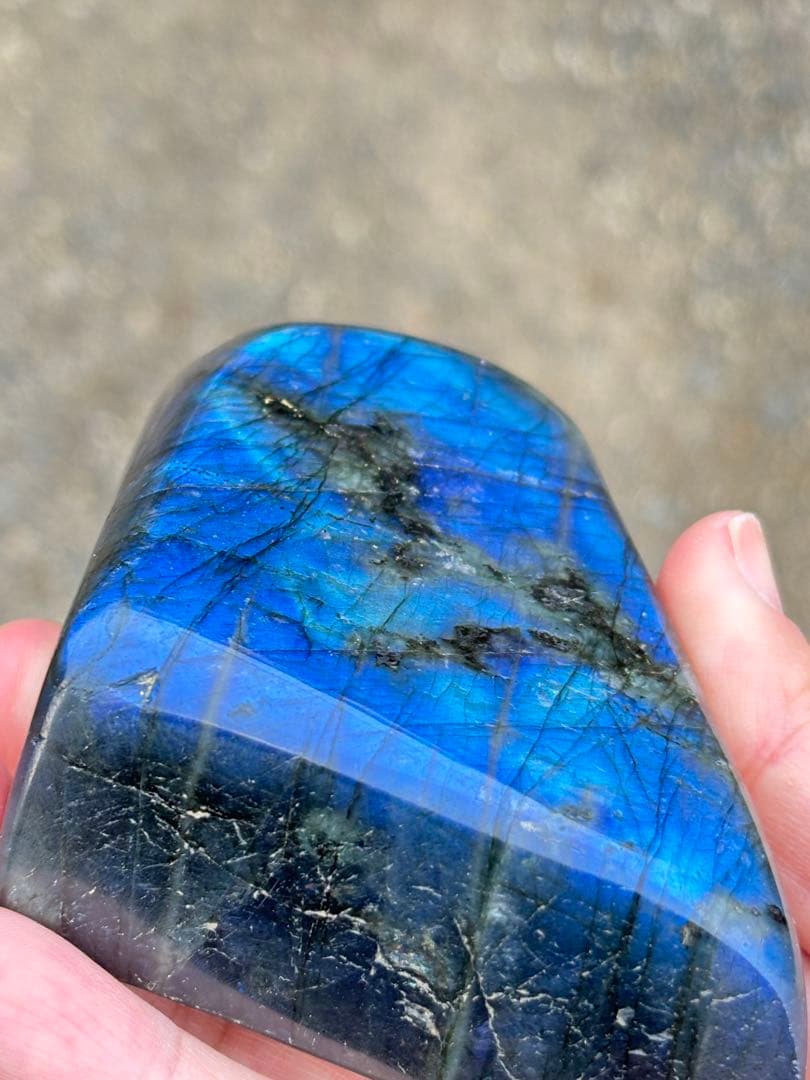 ラブラドライト　強シラー　パワーがすごい　シラーが綺麗　ラブラド　青　両面