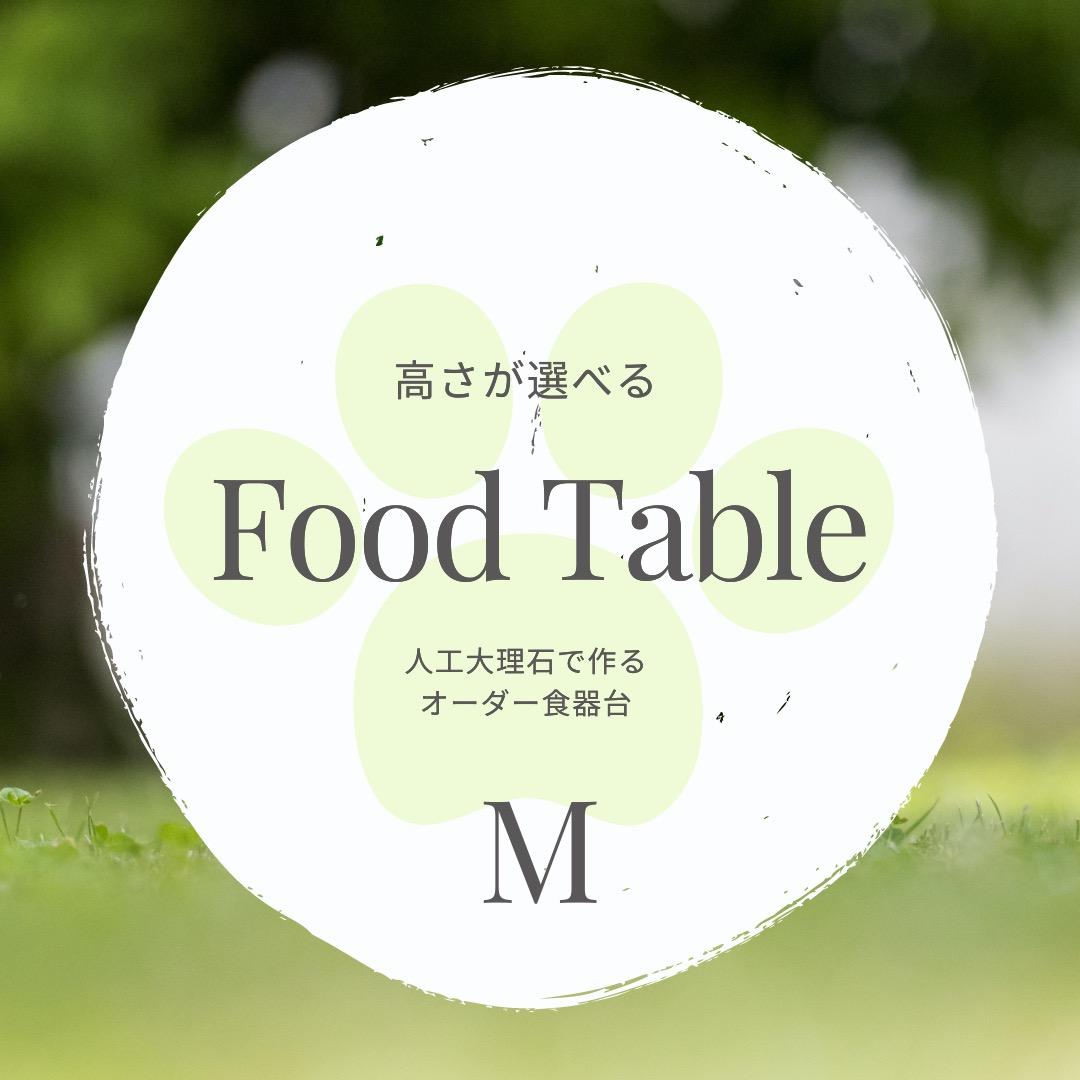 フードテーブル　Mサイズ　人工大理石　中型犬　餌入れ