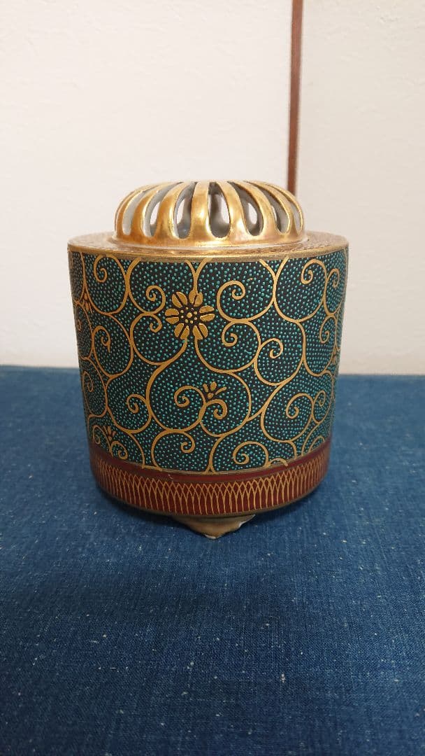 竹隆作 青粧香炉(九谷焼)一点限り期間限定値下げ