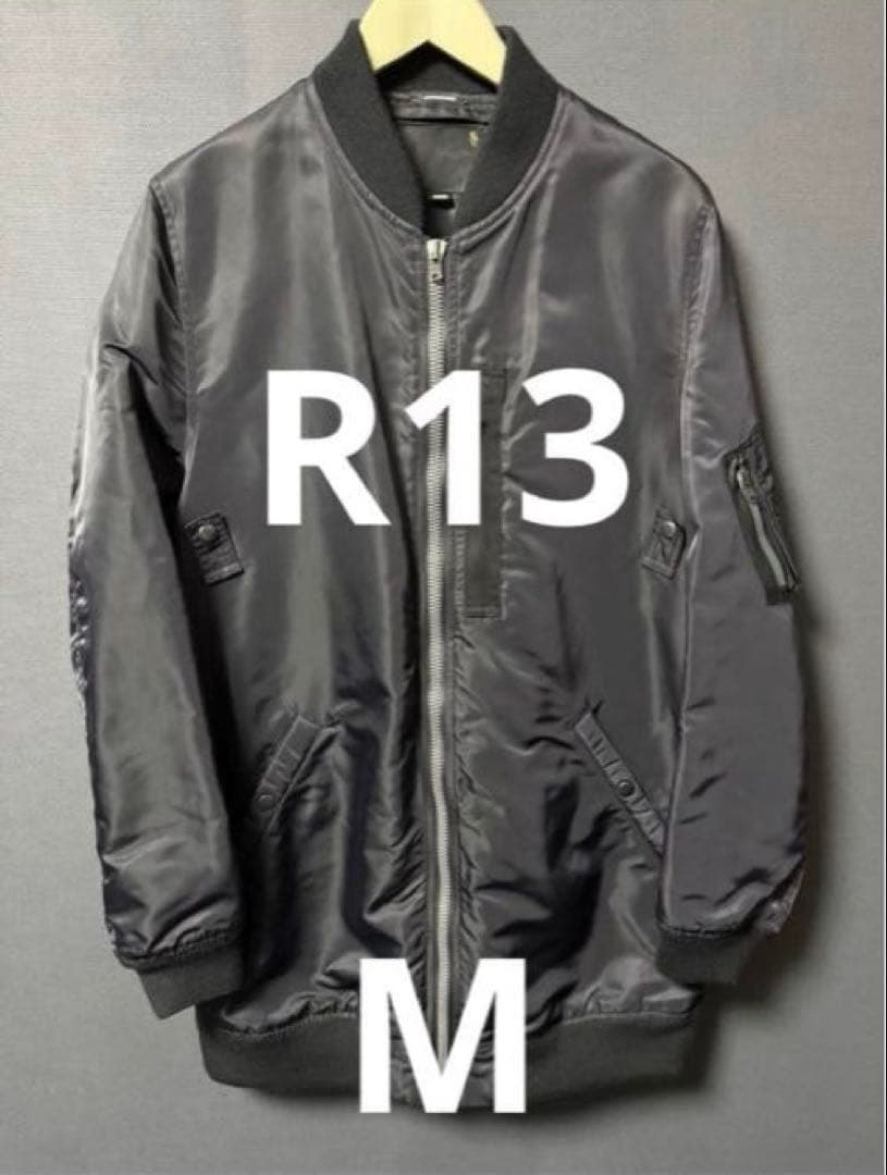 R13 longfit bomberjacket MA-1 黒 M