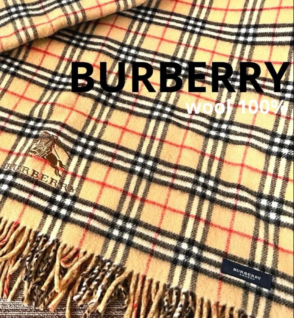nanaBURBERRY バーバリー チェック柄ウールブランケット