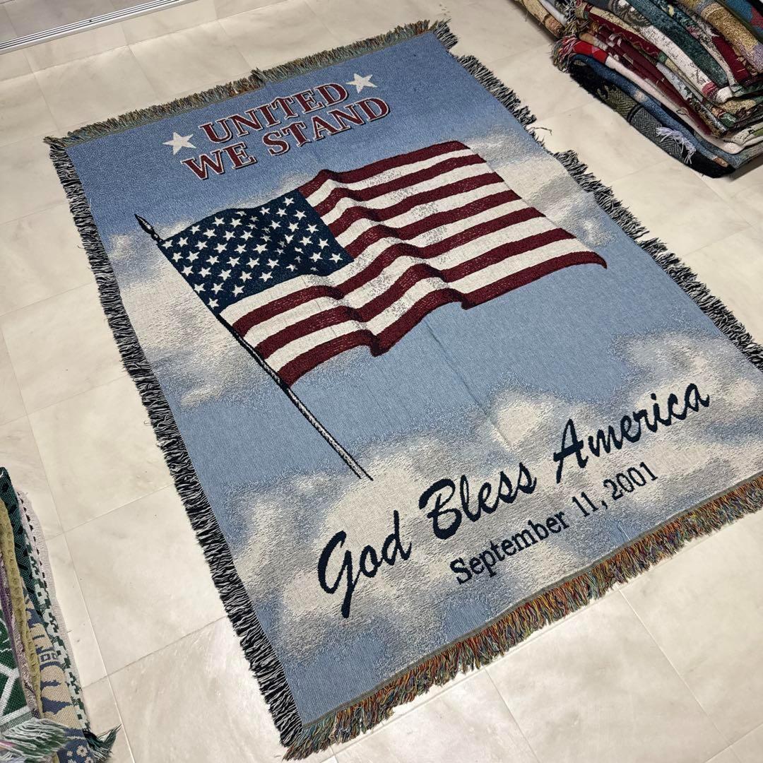 星条旗　マルチカバー　ソファーカバー　ヴィンテージラグ　178x131