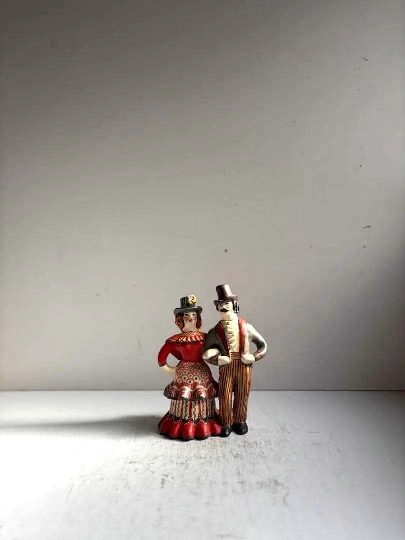 872 フランス パリ 蚤の市購入 可愛いディムコヴォ人形 ロシア 伝統工芸