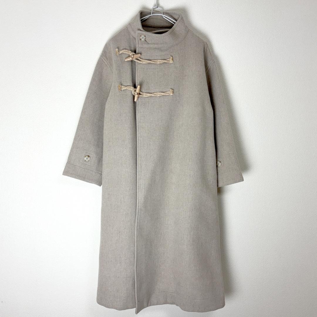 グランマママドーター F スタンドカラーダッフルコート メルトンコート ベージュ