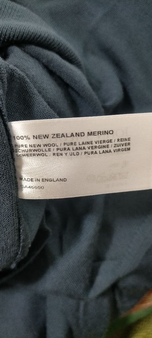 美品●ジョンスメドレー 配色ニットカーディガン ニュージーランドメリノウール M